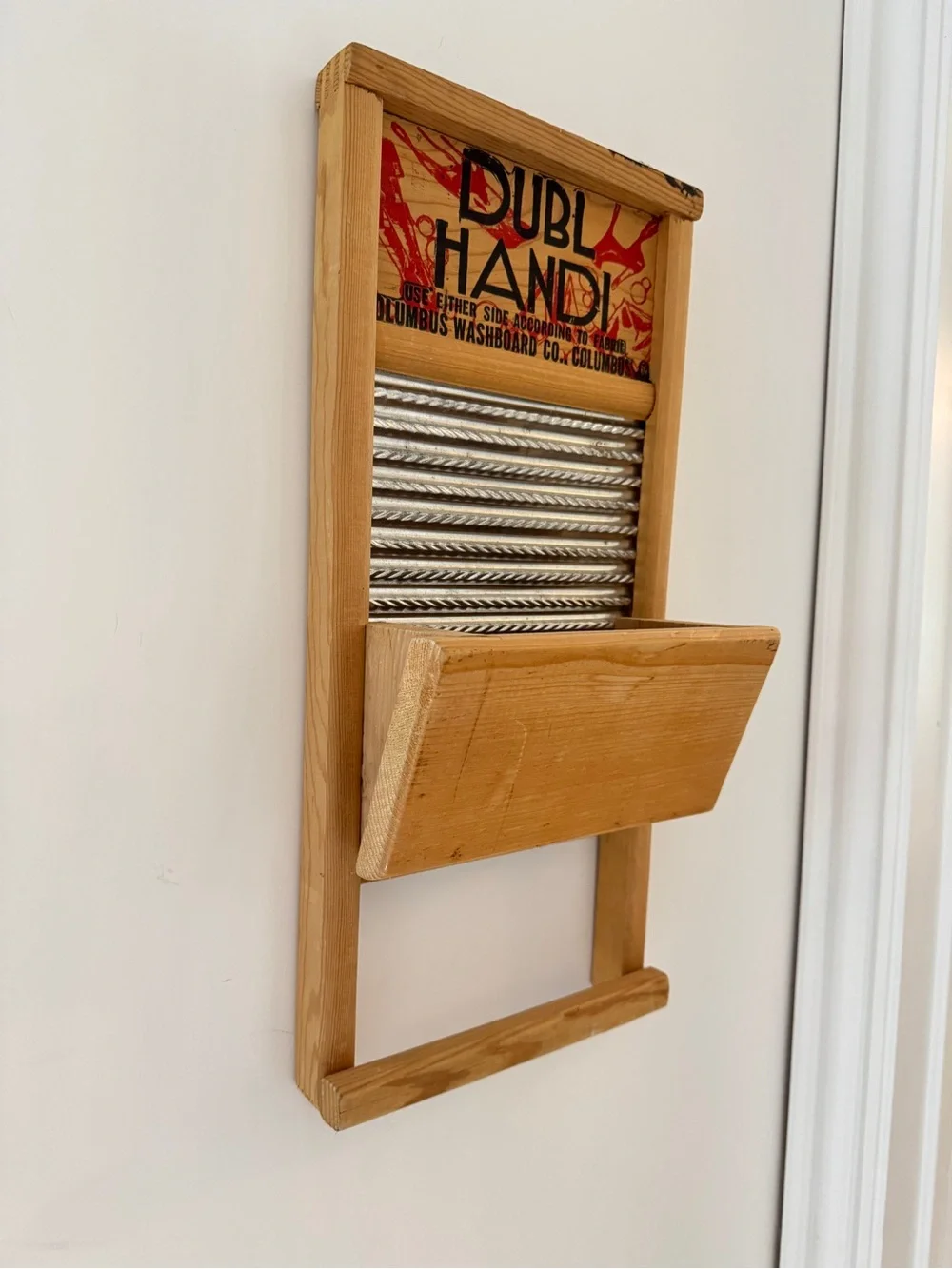 DUBL HANDI WOODEN TIN WASHBOARD COLUMBUS OHIO 18